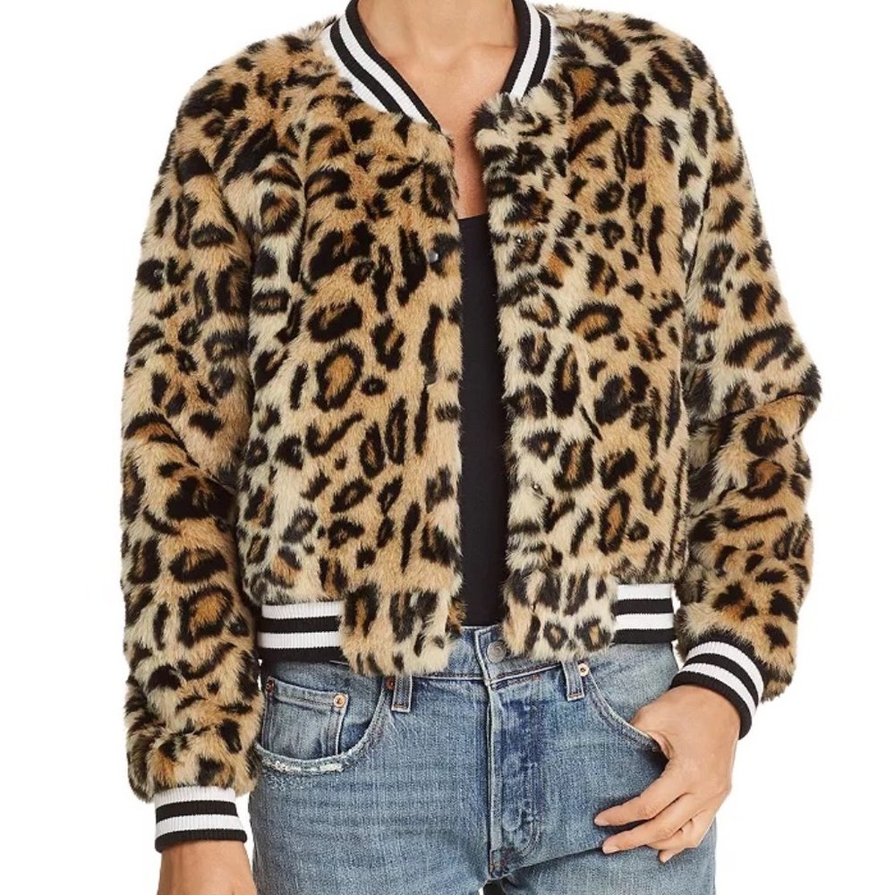 Jack by BB DAKOTA Clever Girl Leopard Print Faux Fur Bomber Jacket